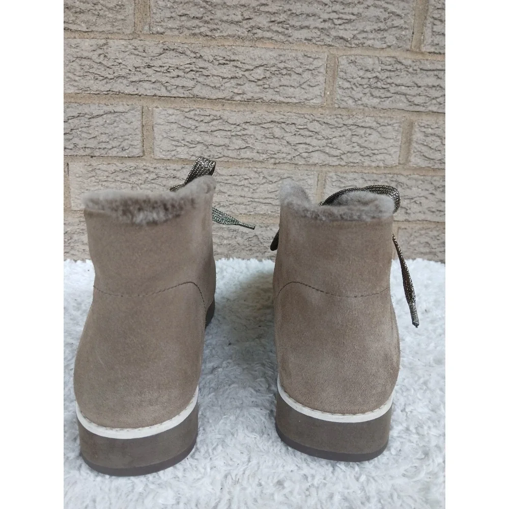 Johnston & Murphy Women's Waterproof Seude Peyton Boots In Tan Sz 8 Plush Lining